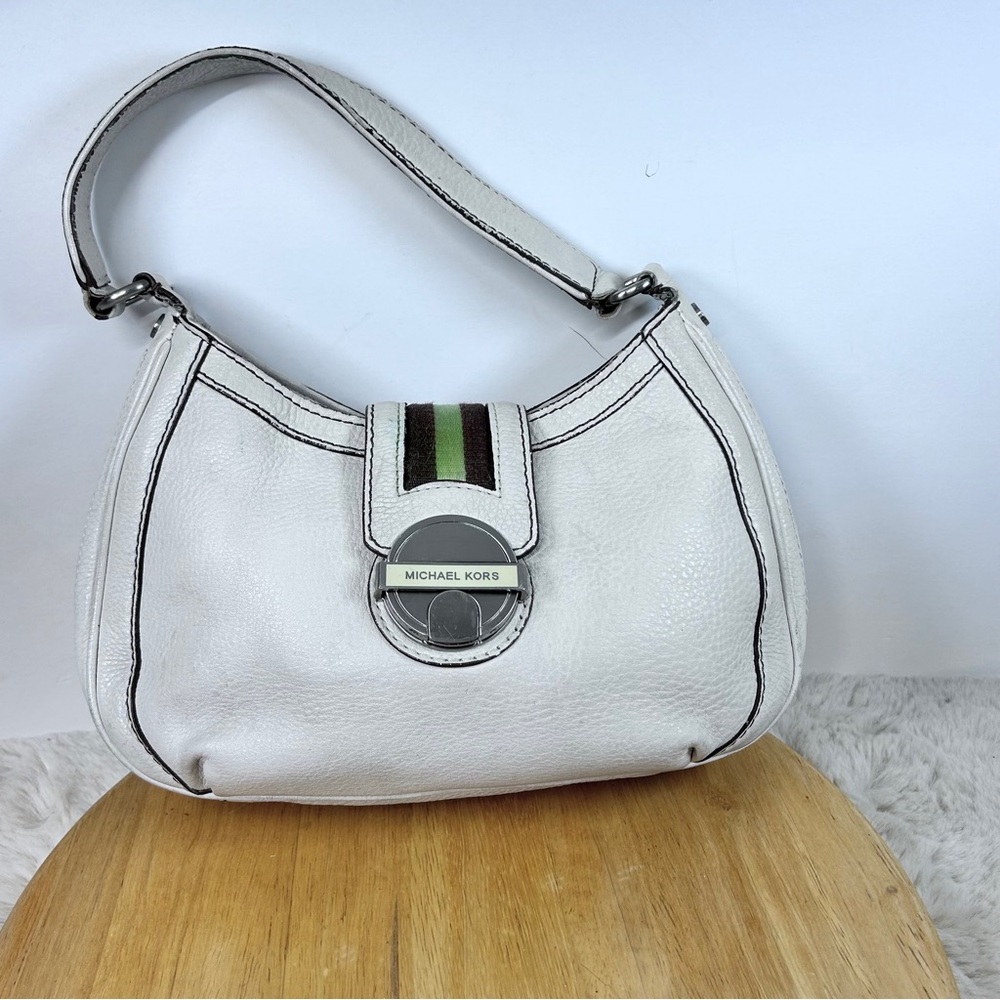 Michael Kors White Shoulder Bag‎ with Silver Hardware